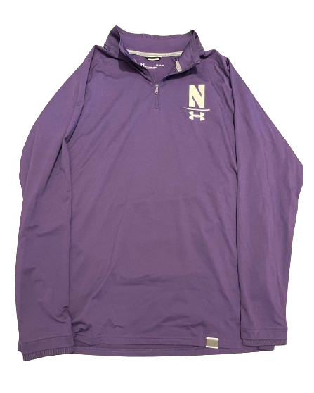 Boo Buie Northwestern Basketball Team Issued Quarter-Zip Pullover (Size L)