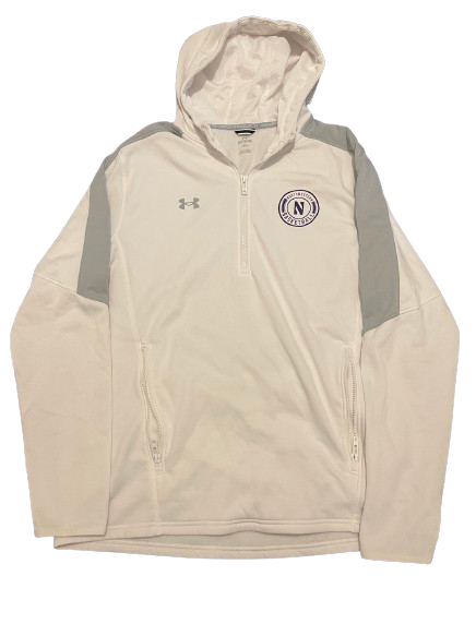 Boo Buie Northwestern Basketball Player Exclusive Quarter-Zip Hooded Pullover (Size XL)