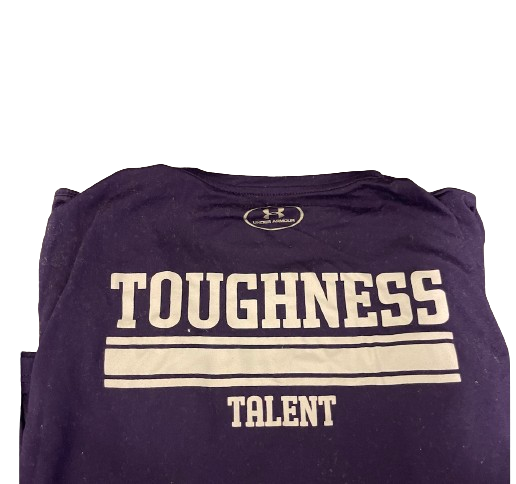 Boo Buie Northwestern Basketball Player Exclusive "TOUGHNESS > TALENT" Workout Shirt with 