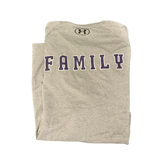 Boo Buie Northwestern Basketball Player Exclusive "NORTHWESTERN SPADES / FAMILY" Pre-Game Warm-Up Shirt with 