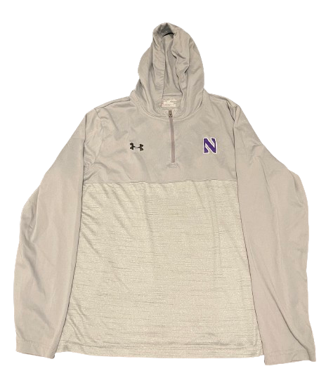 Boo Buie Northwestern Basketball Player Exclusive Quarter-Zip Hooded Pullover (Size XL)