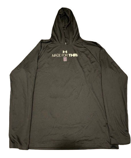 Boo Buie Northwestern Basketball Player Exclusive "MADE FOR THIS" Pre-Game Warm-Up Performance Hoodie (Size L)