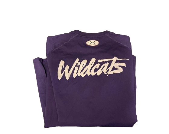 Boo Buie Northwestern Basketball Player Exclusive RETRO Pre-Game Warm-Up Long Sleeve Shirt with 