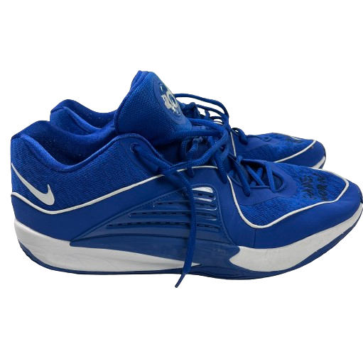 Ryan Young Duke Basketball SIGNED & INSCRIBED 2023-2024 Game Worn Shoes (Size 16)