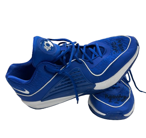 Ryan Young Duke Basketball SIGNED & INSCRIBED 2023-2024 Game Worn Shoes (Size 16)