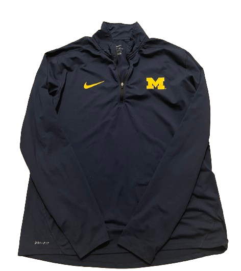Michigan Football Team Issued Quarter-Zip Pullover (Size XL)