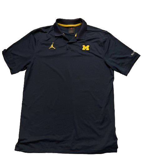 Michigan Football Team Issued Polo Shirt (Size LT)
