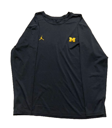 Michigan Football Team Issued Long Sleeve Workout Shirt (Size XL)