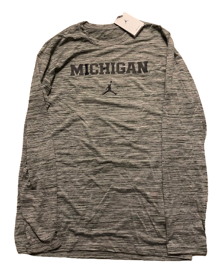 Michigan Football Team Issued Long Sleeve Workout Shirt (Size LT) - New with Tags