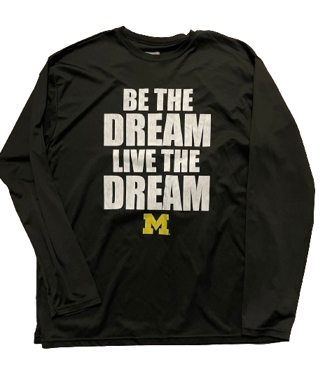 Set of (3) Michigan Basketball Player Exclusive "MLK DAY" Pre-Game Warm-Up Long Sleeve Shooting Shirts (Size XL)