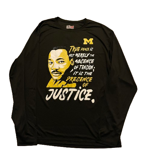 Michigan Basketball Player Exclusive "MLK DAY" Pre-Game Warm-Up Shooting Shirt (Size XL)