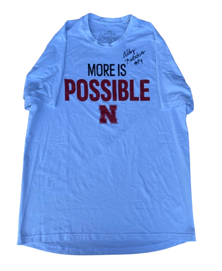 Ally Batenhorst Nebraska Volleyball Player Exclusive Signed "Title IX" Pre-Game Shirt (Size L)