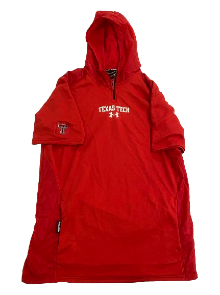 Kevin McCullar Jr. Texas Tech Basketball Player Exclusive Short Sleeve Quarter-Zip Hoodie (Size LT)