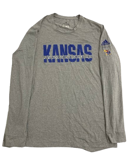 Kevin McCullar Jr. Kansas Basketball Team Issued Long Sleeve Shirt (Size XLT)