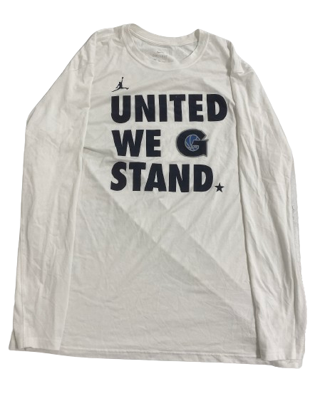 Qudus Wahab Georgetown Basketball Player Exclusive "UNITED WE STAND" Long Sleeve Shirt (Size XXL)