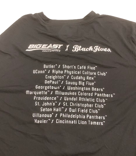 Qudus Wahab Georgetown Basketball Player Exclusive "BIG EAST X BLACK FIVES" "MAKE HISTORY NOW" Pre-Game Warm-Up Long Sleeve Shirt (Size XXL)