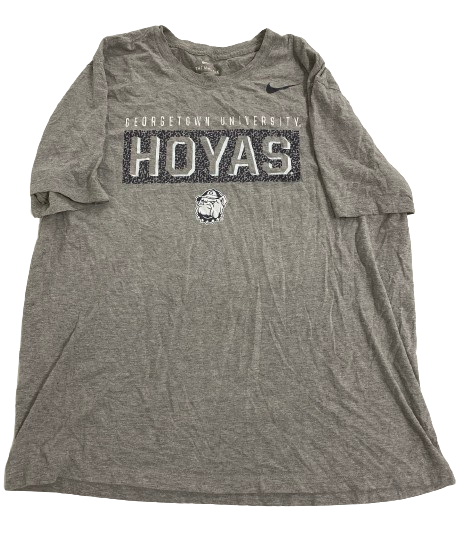 Qudus Wahab Georgetown Basketball Player Exclusive Workout Shirt (Size XXL)