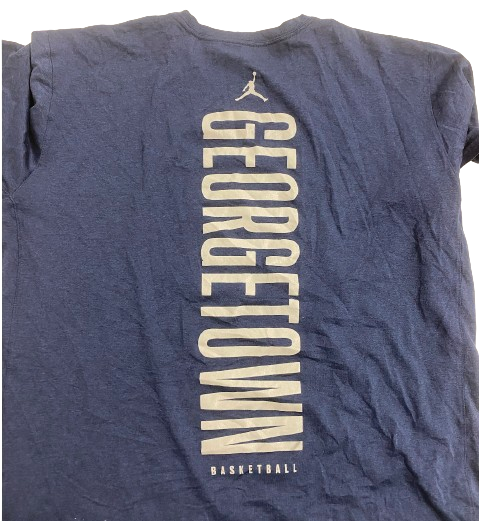 Qudus Wahab Georgetown Basketball Player Exclusive Workout Shirt (Size XXL)