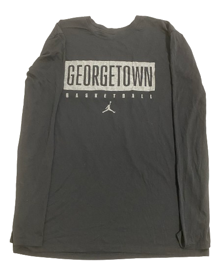 Qudus Wahab Georgetown Basketball Player Exclusive Long Sleeve Shirt (Size XLT)