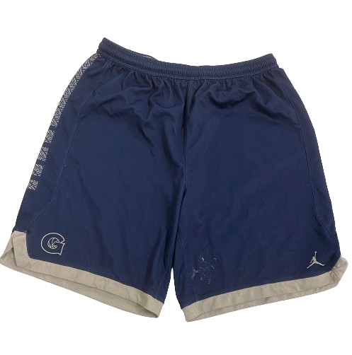 Qudus Wahab Georgetown Basketball Player Exclusive Practice Shorts (Size XL)
