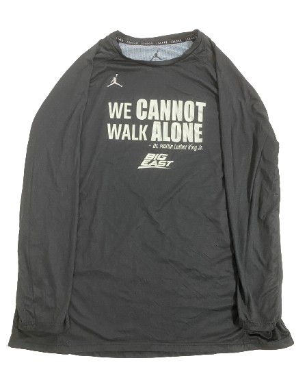 Qudus Wahab Georgetown Basketball Player Exclusive "MLK DAY WE CANNOT WALK ALONE" Pre-Game Warm-Up Long Sleeve Shirt (Size XXL)