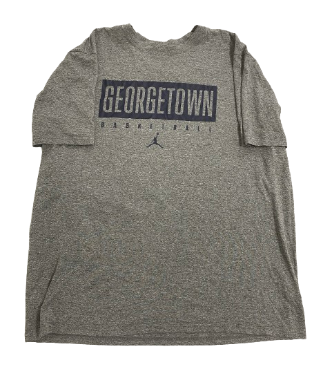 Qudus Wahab Georgetown Basketball Player Exclusive Workout Shirt (Size XXLT)