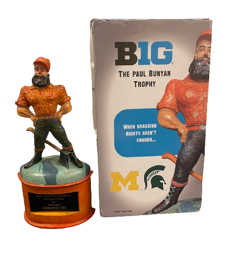 Cornelius Johnson Michigan Football Replica Paul Bunyan Trophy with Box (13&