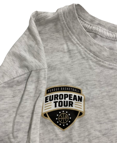 Jared Wulbrun Purdue Basketball Player Exclusive "2023 European Tour" Summer Trip T-Shirt (Size L)