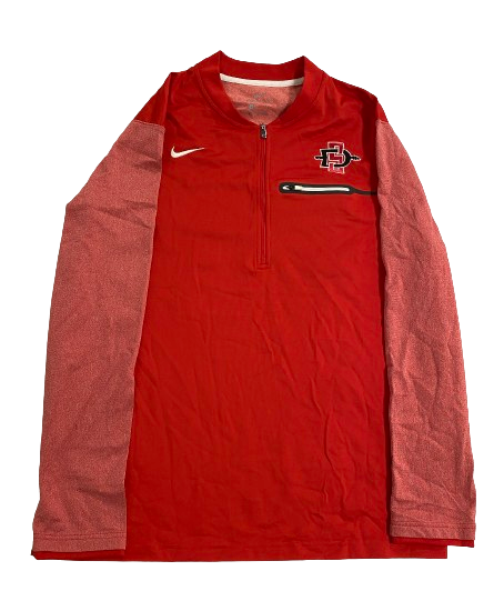 Adam Seiko San Diego State Basketball Team Issued Quarter-Zip Pullover (Size L)