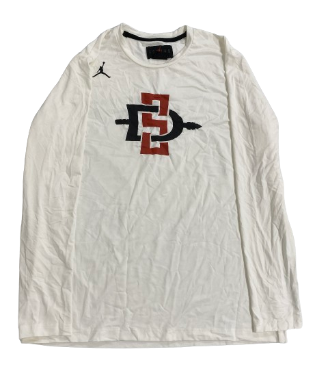 Adam Seiko San Diego State Basketball Player Exclusive Long Sleeve Shooting Shirt (Size L)