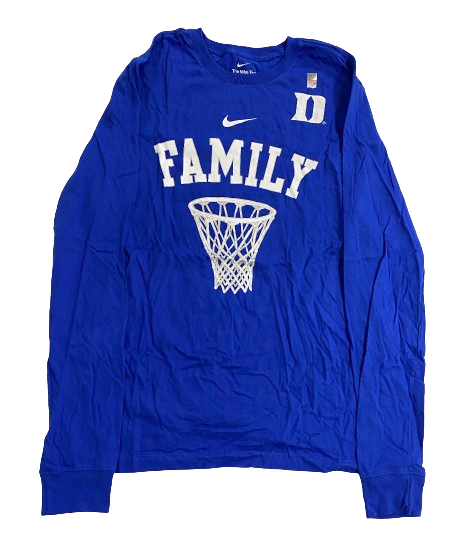 Wendell Moore Duke Basketball Player Exclusive "FAMILY" Long Sleeve Shirt (Size M)