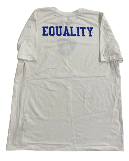 Wendell Moore Duke Basketball Player Exclusive "THE BROTHERHOOD" Pre-Game Warm-Up / Bench Shirt with "EQUALITY" on Back (Size L) *RARE*