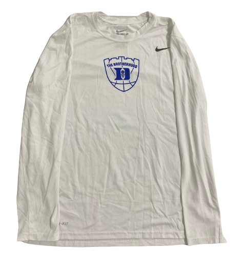 Wendell Moore Duke Basketball Player Exclusive "THE BROTHERHOOD" Pre-Game Warm-Up / Bench Long Sleeve Shirt (Size L) *RARE*