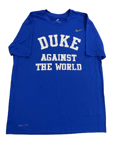 Wendell Moore Duke Basketball Player Exclusive "DUKE AGAINST THE WORLD" Shirt (Size L)