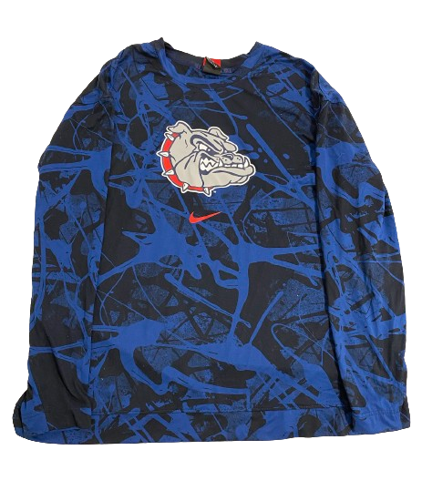 Kaden Perry Gonzaga Basketball Player Exclusive Pre-Game Warm-Up Long Sleeve Shooting Shirt (Size XL)