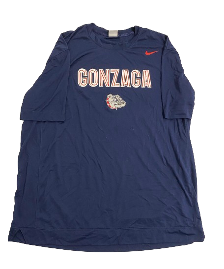 Kaden Perry Gonzaga Basketball Player Exclusive Pre-Game Warm-Up Short Sleeve Shooting Shirt (Size XLT)