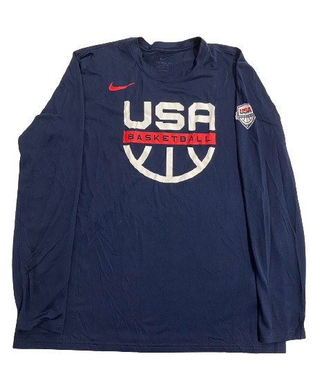 Khalil Iverson Team USA Basketball Player Exclusive Long Sleeve Workout Shirt (Size XL)