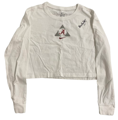 Bailey Dowling Alabama Softball Team Issued Signed Long Sleeve Crop Shirt (Size Women&