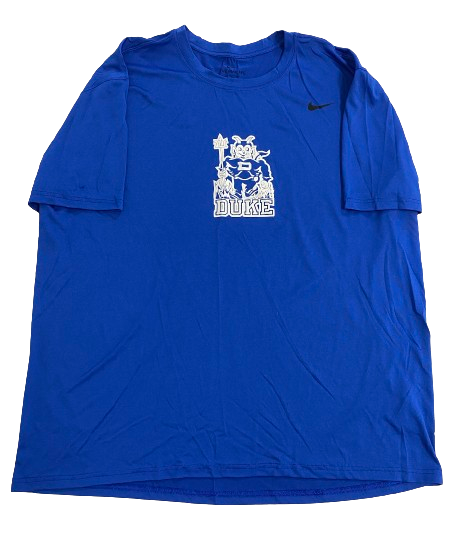 Christian Reeves Duke Basketball Player Exclusive "BLUE DEVIL" Workout Shirt (Size XXL)