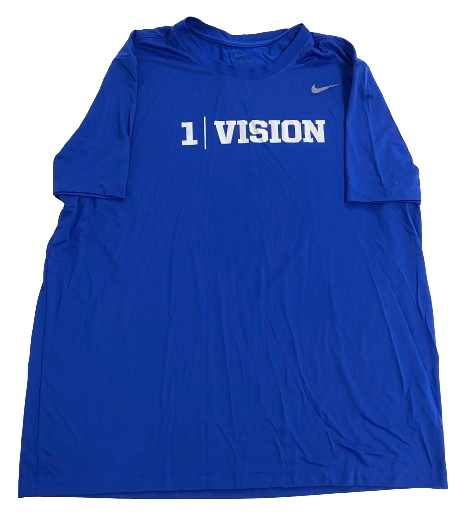 Christian Reeves Duke Basketball Player Exclusive "1 VISION" Workout Shirt (Size XXL)