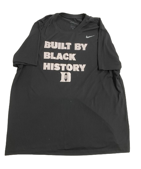 Christian Reeves Duke Basketball Player Exclusive "BUILT BY BLACK HISTORY" Workout Shirt (Size XXL)