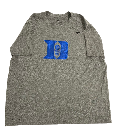 Christian Reeves Duke Basketball Player Exclusive Workout Shirt with METALLIC LOGO (Size XXL)