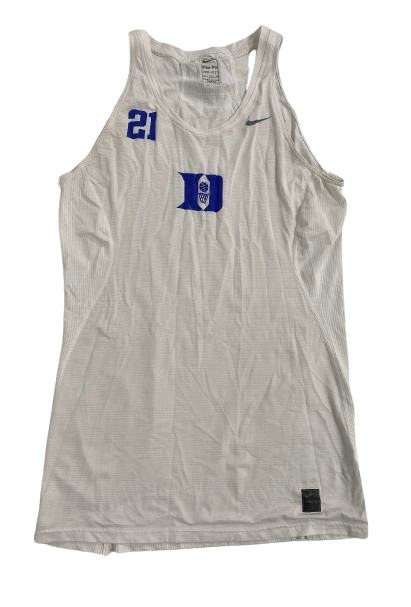 Christian Reeves Duke Basketball Player Exclusive Compression Tank with 