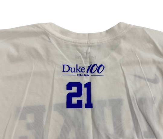 Christian Reeves Duke Basketball Player Exclusive "DUKE ENERGY" Pre-Game Warm-Up / Bench Long Sleeve Shirt with 