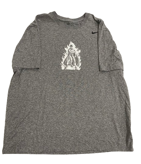 Christian Reeves Duke Basketball Player Exclusive "K ACADEMY BLUE DEVIL" Workout Shirt with Logo on Back (Size XXL)