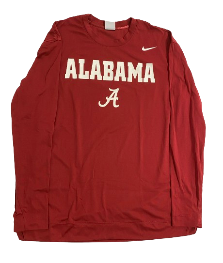 Jahvon Quinerly Alabama Basketball Player Exclusive Pre-Game Warm-Up Long Sleeve Shooting Shirt (Size M)