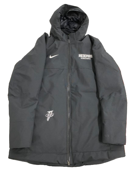 Jahvon Quinerly Memphis Basketball Player Exclusive Heavy Duty Winter Jacket with Penny Hardaway Logo (Size L)