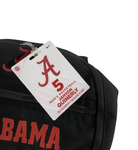 Jahvon Quinerly Alabama Basketball Player Exclusive Travel Backpack with Player Tag