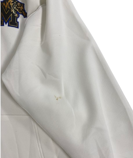 Jahvon Quinerly Memphis Basketball Player Exclusive White Pre-Game Warm-Up Jacket (Size L)