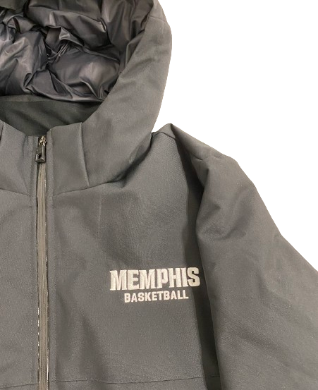 Jahvon Quinerly Memphis Basketball Player Exclusive Heavy Duty Winter Jacket with Penny Hardaway Logo (Size L)